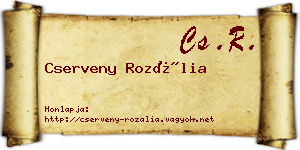 Cserveny Rozália névjegykártya